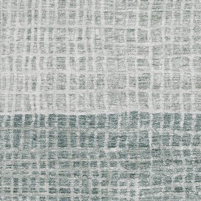 10' X 14' Geometric Washable Area Rug With UV Protection (705005) - Aqua / Ivory / Gray