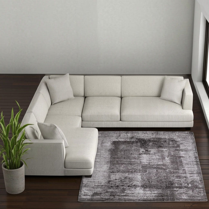 7' X 10' Abstract Distressed Area Rug - Gray / Taupe