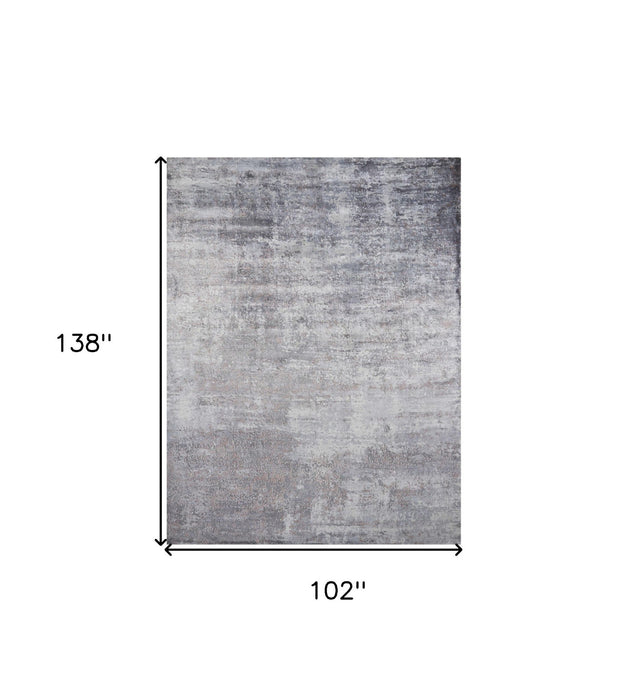 9' x 12' Abstract Hand Loomed Area Rug - Gray
