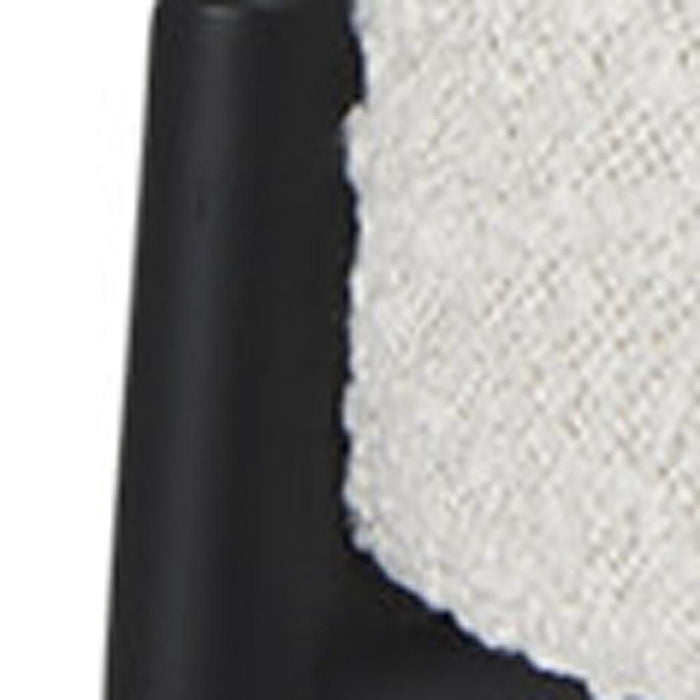 Boucle Metal Lounge Chair - Cream / Black