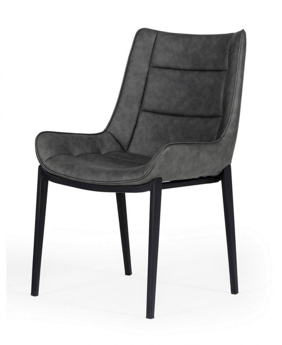 Faux Leather Dining Chairs (Set of 2) - Gray