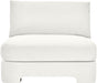 Meridian Furniture Hammond velvet performance fabric upholstered armless stationary chair with sleek design and plush cushioning.