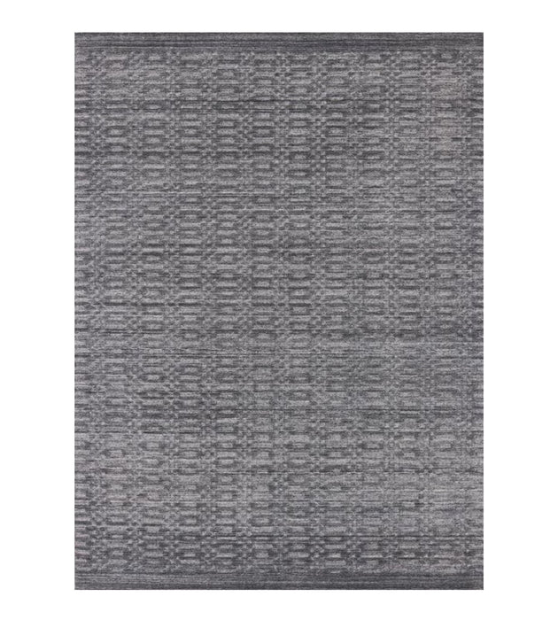9' x 12' Gray Hand Loomed Area Rug - Charcole And Dark