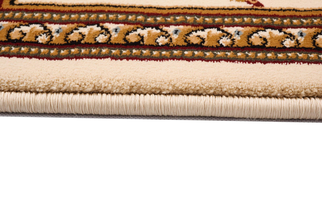 9.8' x 13.3' Oriental Washable Non Skid Area Rug - Beige And Ivory