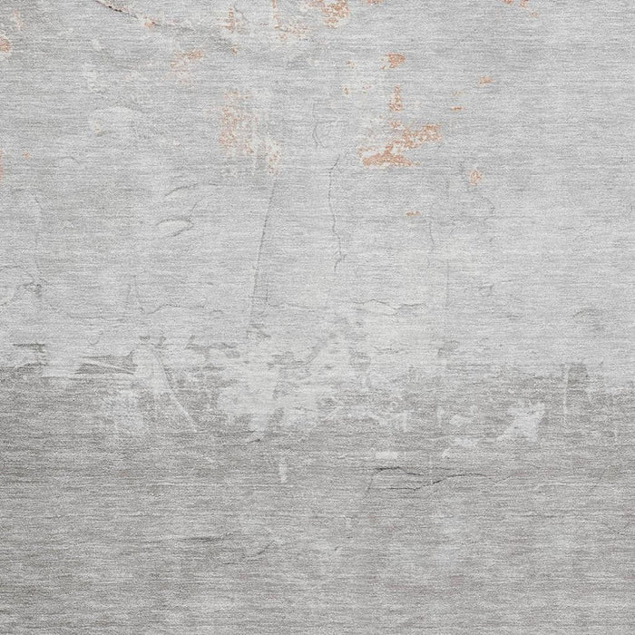 10' X 14' Abstract Washable Area Rug With UV Protection (706915) - Salmon / Gray