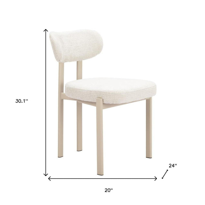 Upholstered Fabric Open Back Dining Side Chairs (Set of 4) - Gray / Taupe