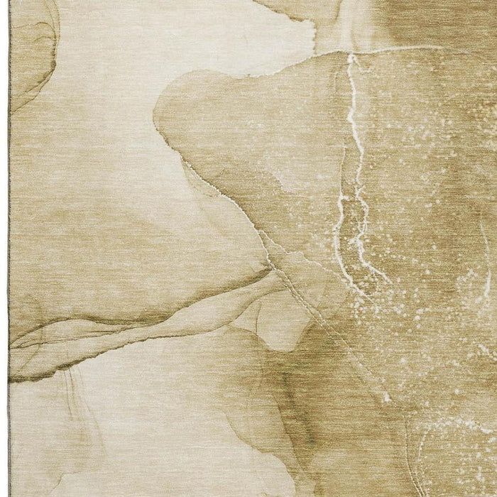 3' X 5' Abstract Washable Area Rug With UV Protection (646847) - Beige / Ivory