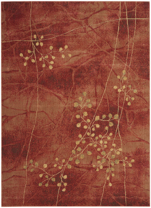 7' X 10' Floral Non Skid Area Rug (556100) - Red / Green