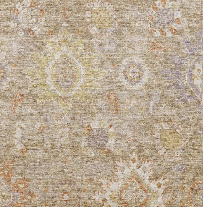 10' X 14' Oriental Washable Area Rug With UV Protection (708331) - Beige / Ivory / Gold