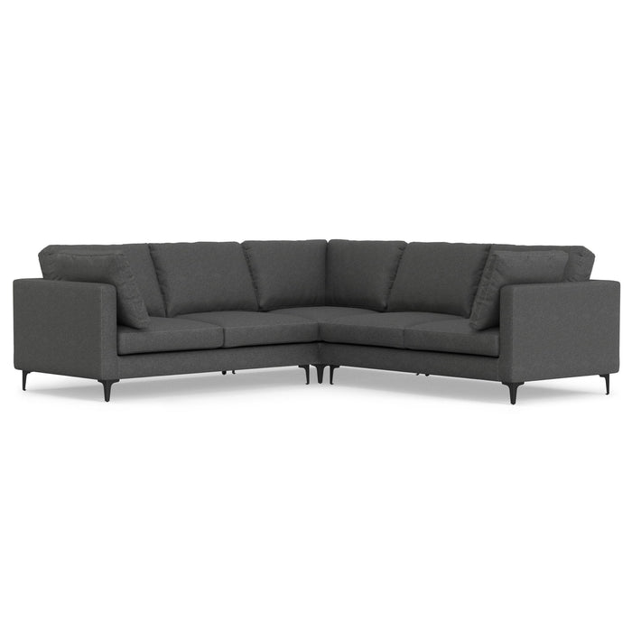 102" Fabric Sofa With Black Legs - Gray