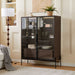 Modern minimalist Giga LED display cabinet with tempered glass door and metal legs, showcasing a sleek, stylish storage solution.