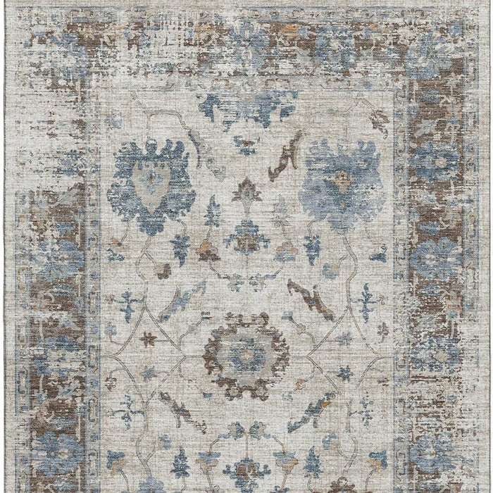 10' X 14' Oriental Washable Area Rug With UV Protection (709896) - Beige / Blue / Brown
