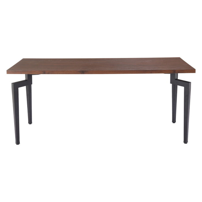 71" Wood And Steel Dining Table - Brown