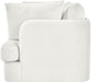Velvet performance fabric upholstered two-piece loveseat by Meridian Furniture, modern stationary sectional for living room decor.