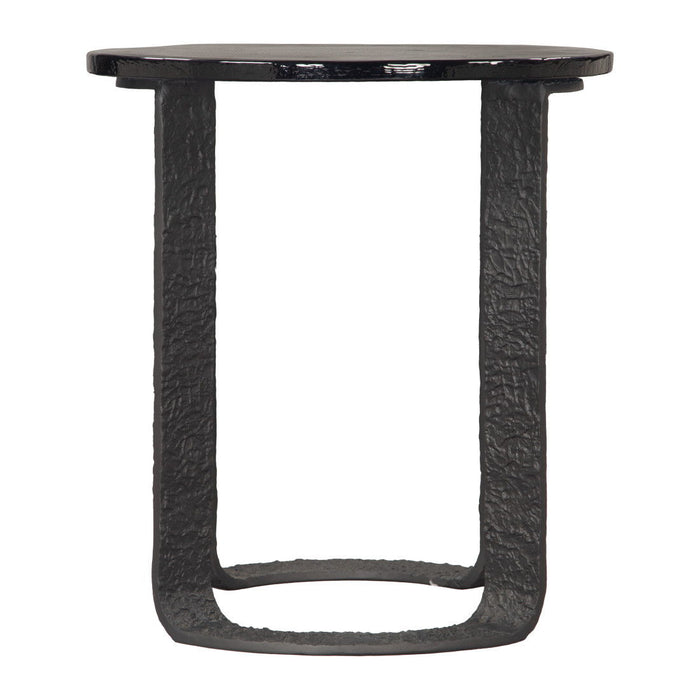 24" Modern Aluminum Pedestal End Table - Black