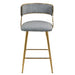 Set of 2 Giga counter height bar stools with powder-coated bases and footrests, featuring sleek, modern design.