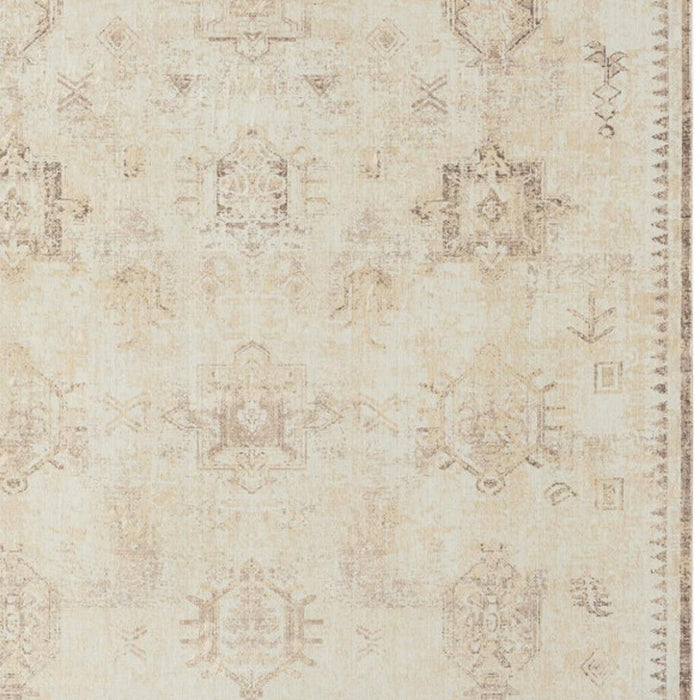 8' X 10' Abstract Washable Non Skid Area Rug (534014) - Beige / Ivory