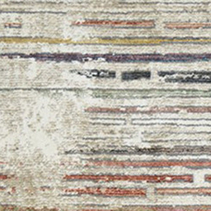 9' x 13' Geometric Distressed Area Rug With Fringe - Beige