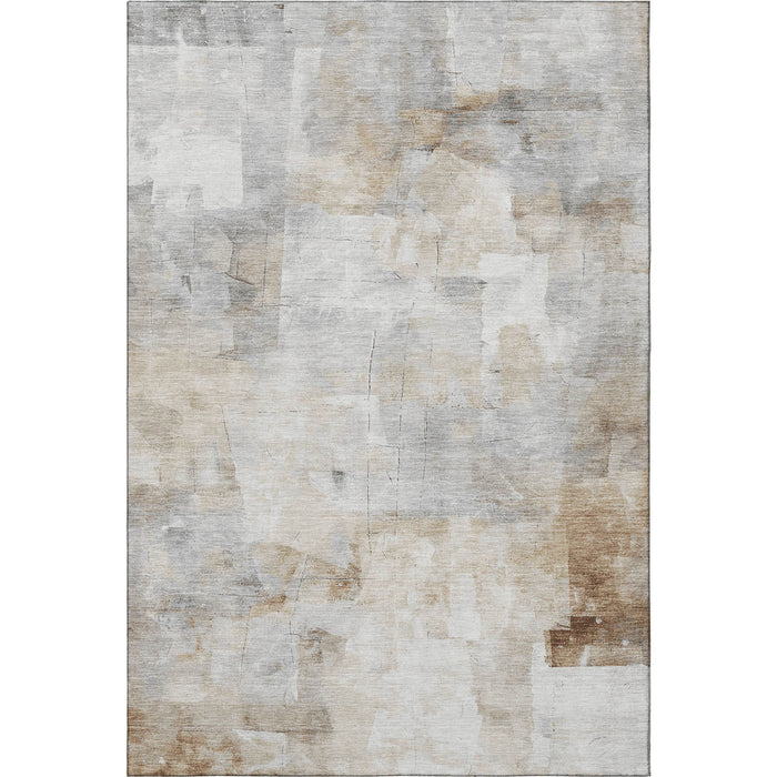 10' X 14' Abstract Washable Area Rug With UV Protection (697512) - Beige / Gray / Silver