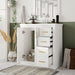 Giga bathroom vanity with sink, storage cabinet, three drawers, and soft-closing doors, freestanding bathroom furniture.