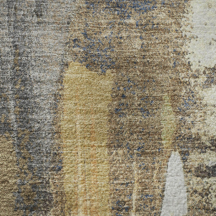10' X 14' Abstract Washable Area Rug With UV Protection (709968) - Taupe / Ivory / Gray