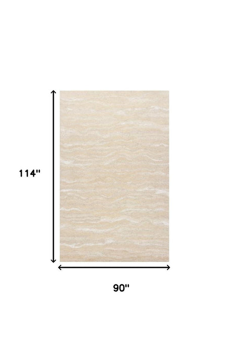 8' x 10' Wool Abstract Hand Tufted Area Rug - Beige And Ivory