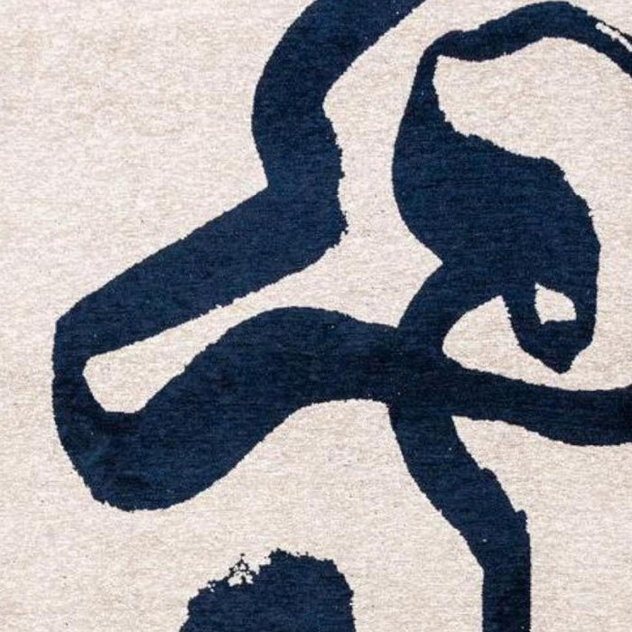 7' X 9' Abstract Washable Area Rug With UV Protection (610017) - Beige / Blue