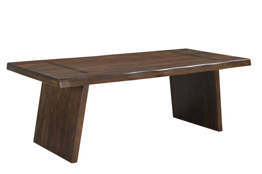 86" Wood Live Edge Dining Table - Dark Brown