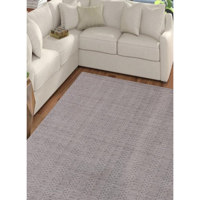 8' X 10' Hand Loomed Viscose Modern Area Rug - Charcoal And Dark Gray