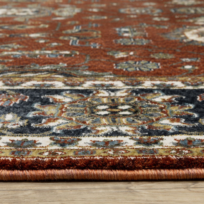 10' X 13' Traditional Oriental Area Rug With Fringe - Red