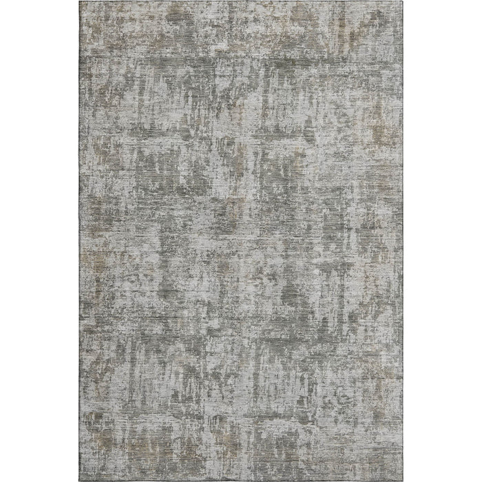 10' X 14' Abstract Washable Area Rug With UV Protection (695288) - Pewter / Beige