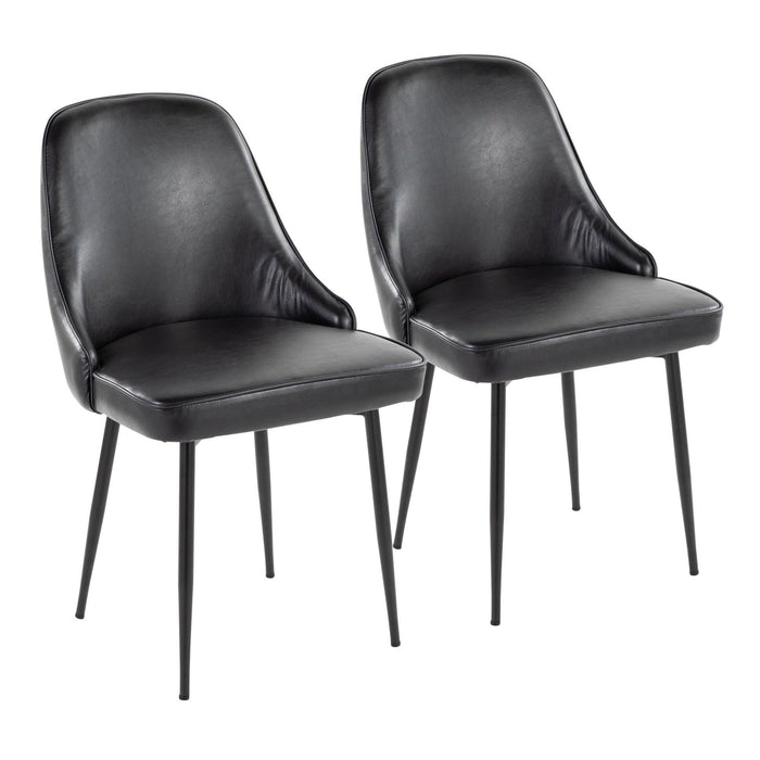 Marcel - Dining Chair (Set of 2) - Black Legs & Faux Leather