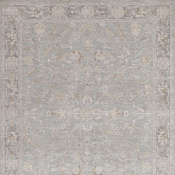 9' X 13' Floral Distressed Area Rug (564192) - Blue