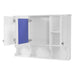 Giga modern wall-mounted mirror medicine cabinet with open shelves, adjustable interior, and storage over toilet in a bathroom setting