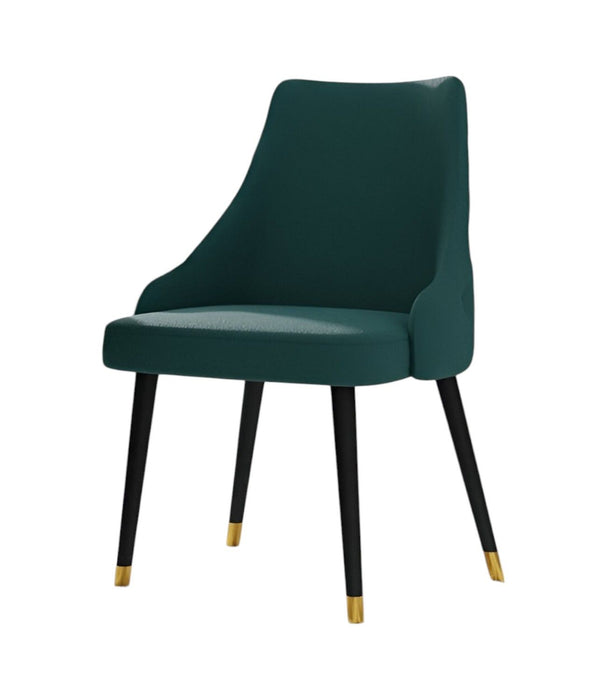 Upholstered Dining Side Chairs (Set of 2) - Green / Black
