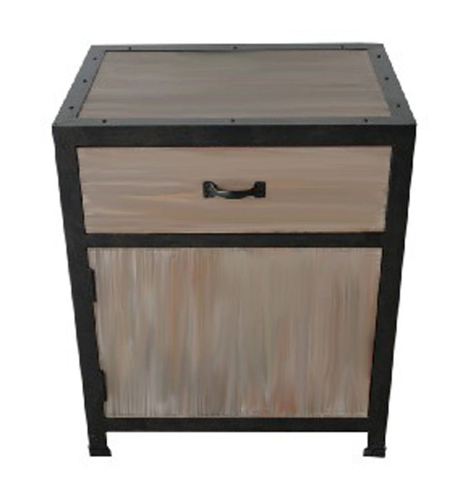 Solid Wood End Table With Drawer - Brown