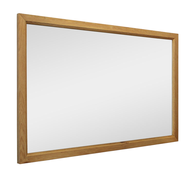 40" Solid Framed Mounted Accent Mirror - Natural