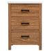 Giga 24-inch bathroom vanity with basin sink, natural wood finish, three drawers, and storage cabinet for modern bathroom decor.