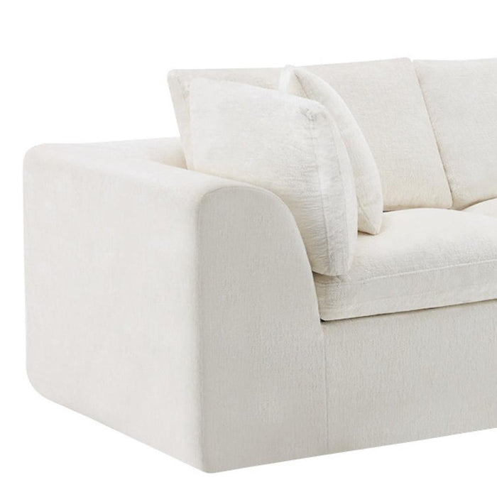 Chenille Modular Sofa Chaise With Toss Pillows (725204) - Beige