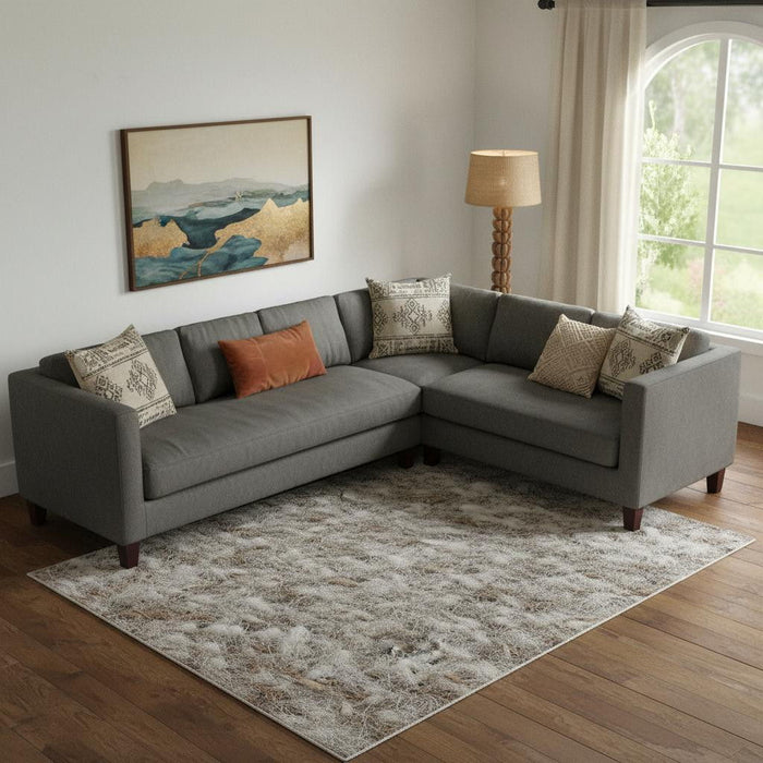 12' X 15' Wool Abstract Hand Tufted Area Rug (722238) - Blue / Ivory