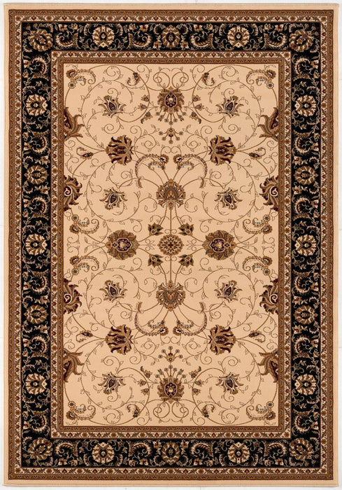 10' x 13' Oriental Washable Non Skid Area Rug - Black And Tan