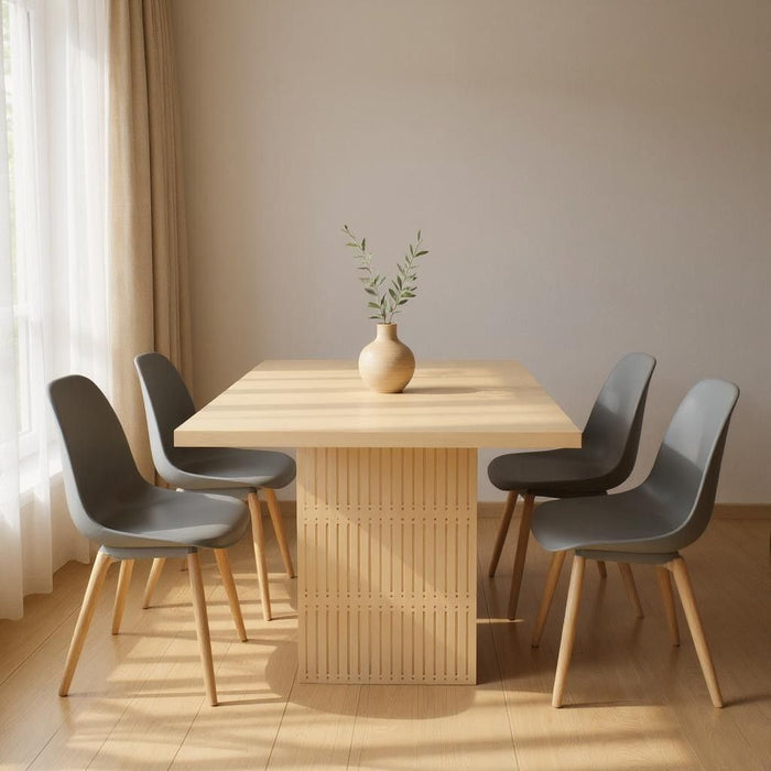 48" Solid Wood Pedestal Base Square Dining Table - Natural