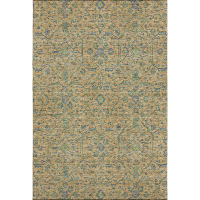 10' X 14' Oriental Washable Area Rug With UV Protection (685982) - Orange / Blue / Green