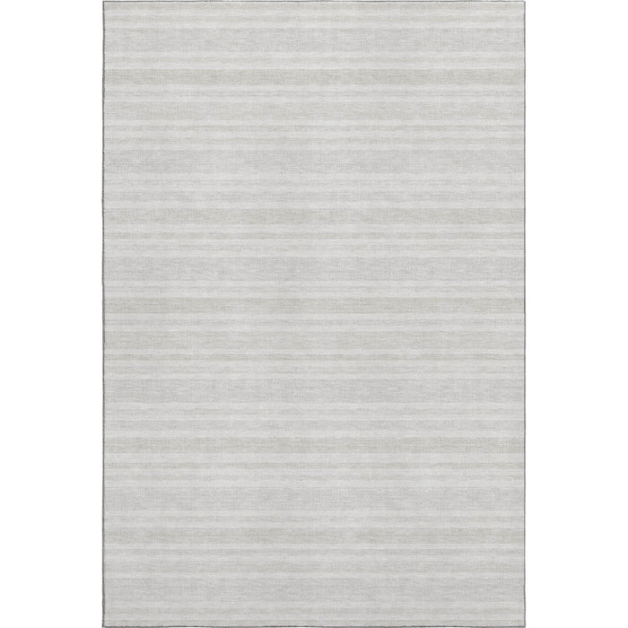 8' X 10' Striped Washable Area Rug With UV Protection (647816) - Ivory / Gray