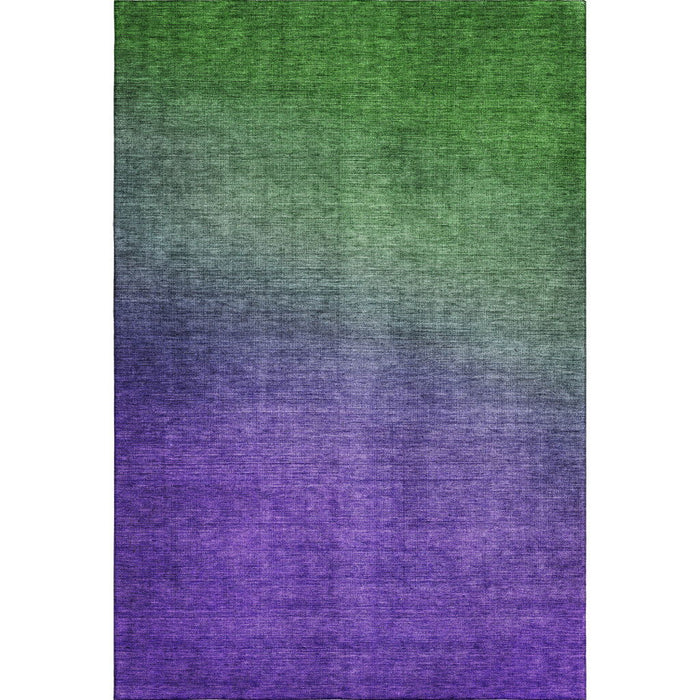 9' X 12' Ombre Washable Area Rug With UV Protection (650379) - Green / Purple