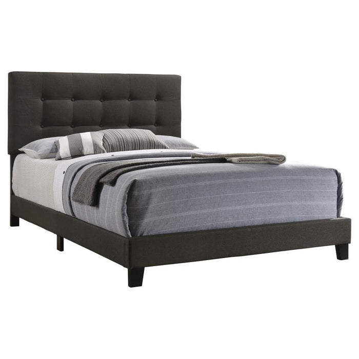 Mapes - Upholstered Eastern King Panel Bed - Charcoal