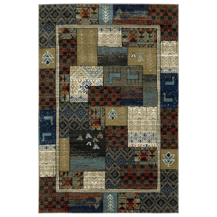 10' X 13' Patchwork Area Rug - Brown