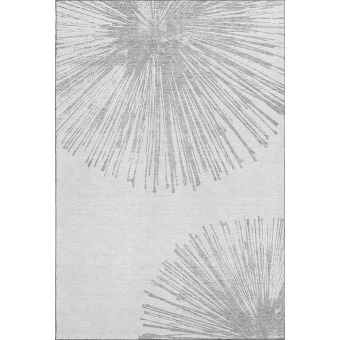 10' X 14' Abstract Washable Area Rug With UV Protection (653548) - Gray / Ivory