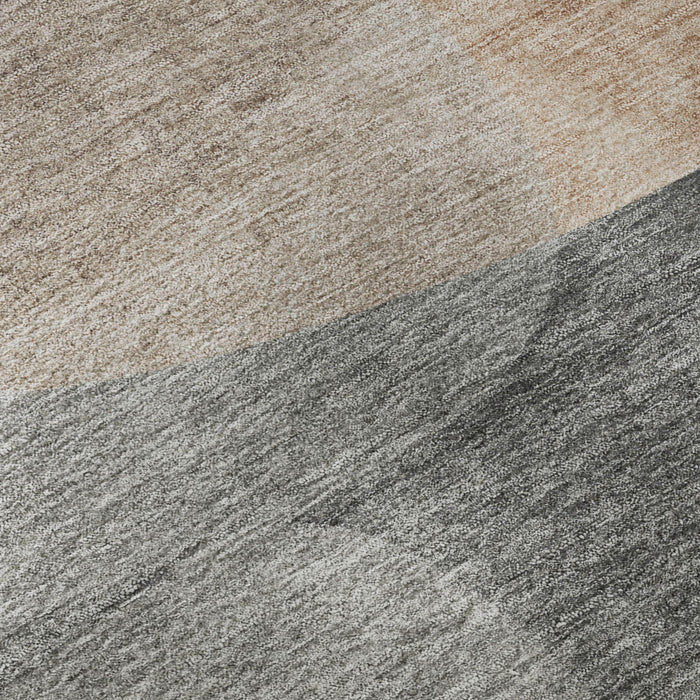 10' X 14' Abstract Washable Area Rug With UV Protection (718563) - Rust / Gray