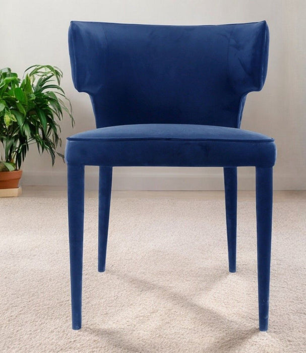 Upholstered Velvet Wing Back Dining Arm Chair - Blue